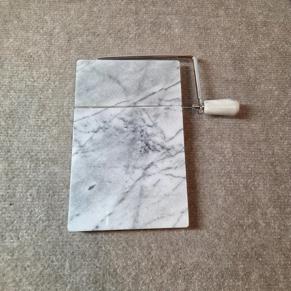 Marble Cheese Slicer Board and X Wire White 8×5×3/4
